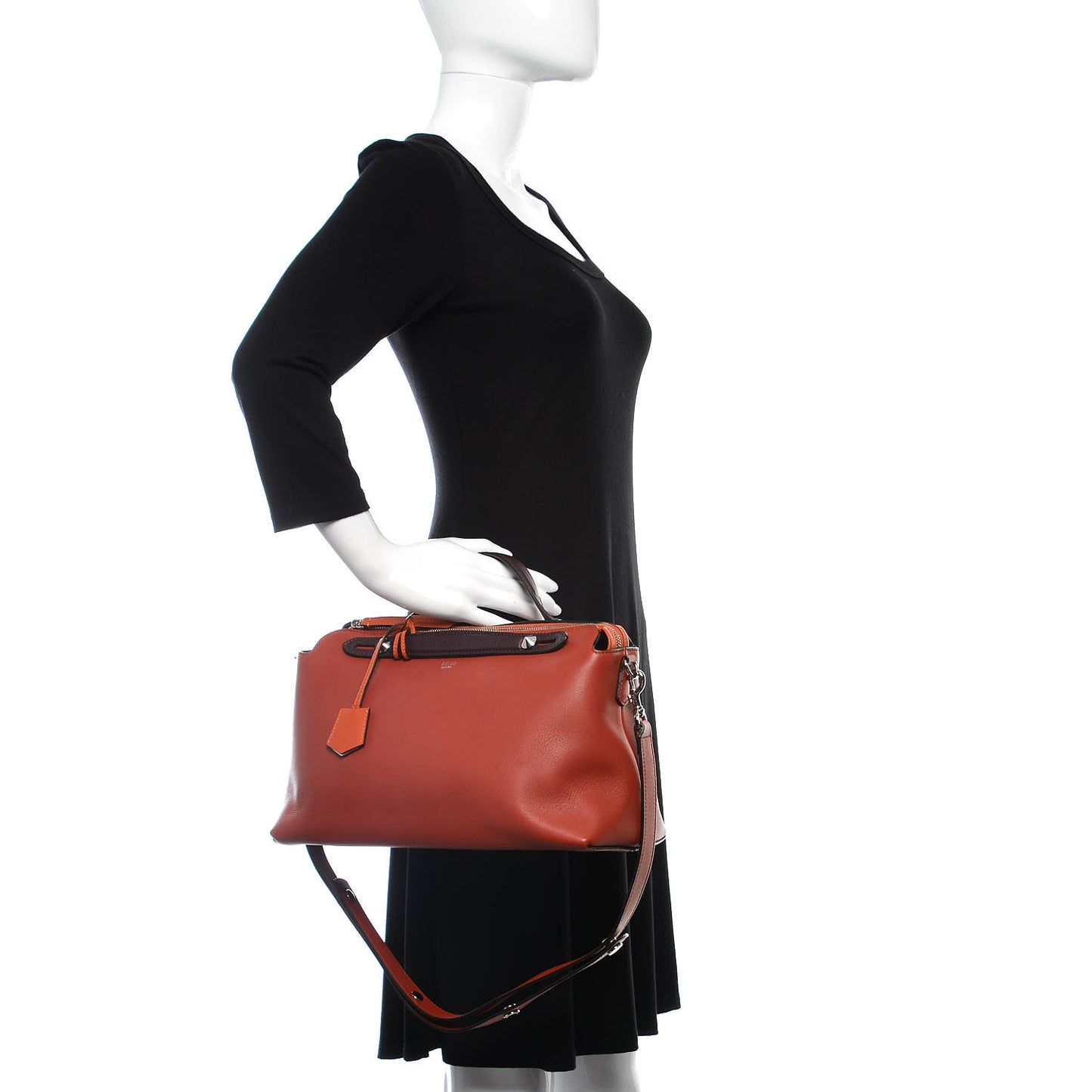 Vitello Dolce 4 Color Large By The Way Boston Bag Terra di Siena Multicolor