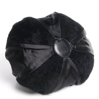 Chanel Fur Satin Drawstring Tassel Sac Cordon Shoulder Bag Black 4 of 7