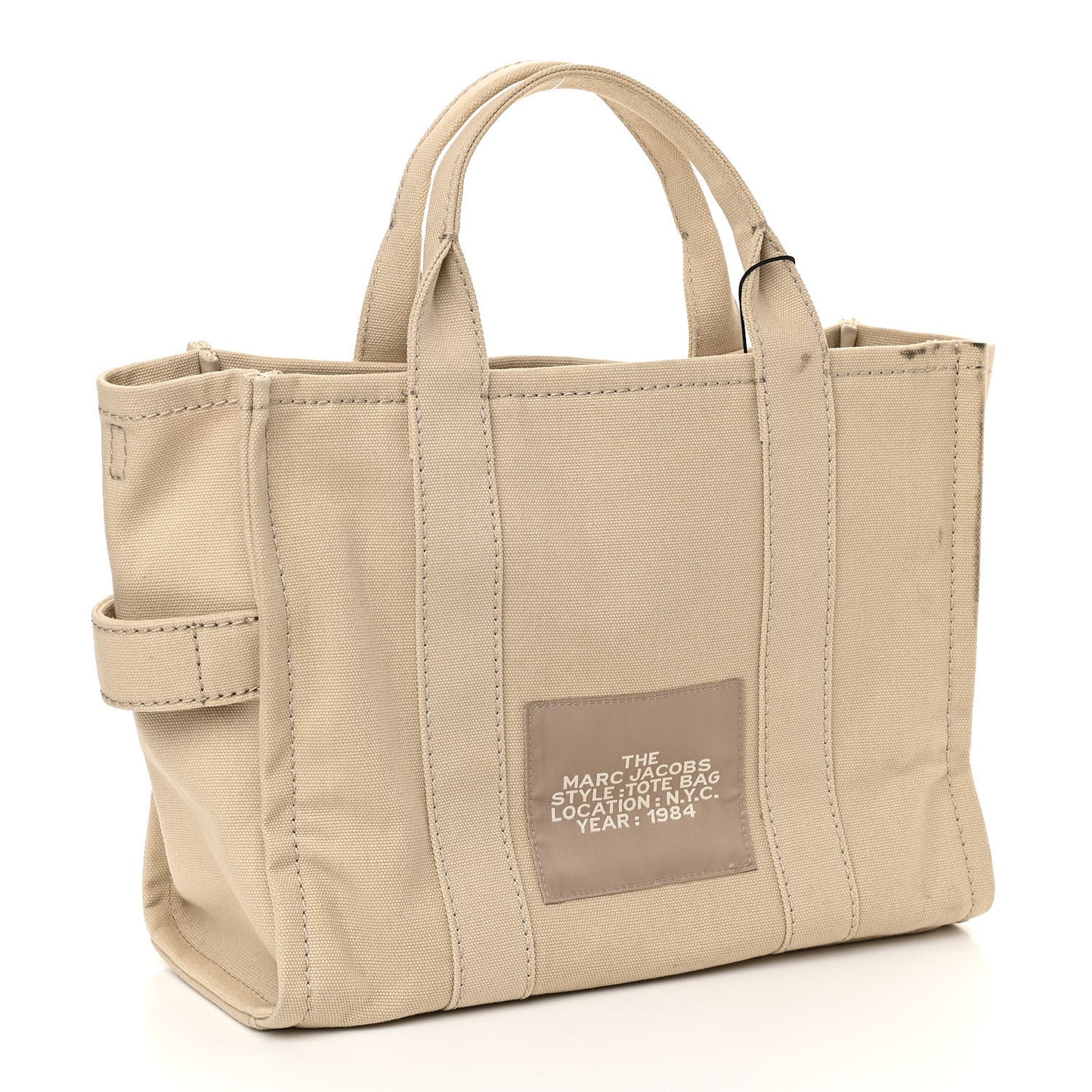 Cotton Canvas Medium The Traveler Tote Bag Beige