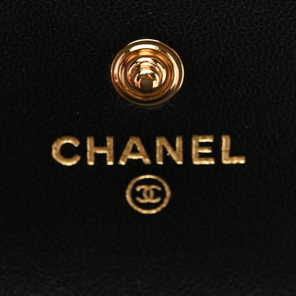 Chanel Calfskin Crocodile Embossed Crococo Flap Wallet Black 6 of 9