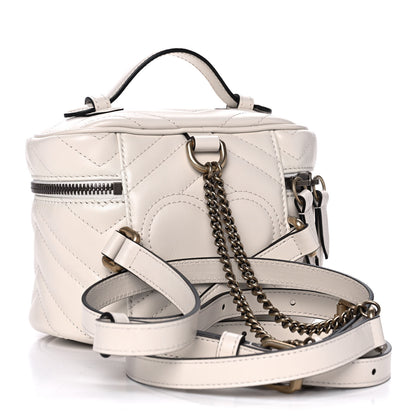 Gucci Calfskin Matelasse Mini GG Marmont Round Backpack White 3 of 10