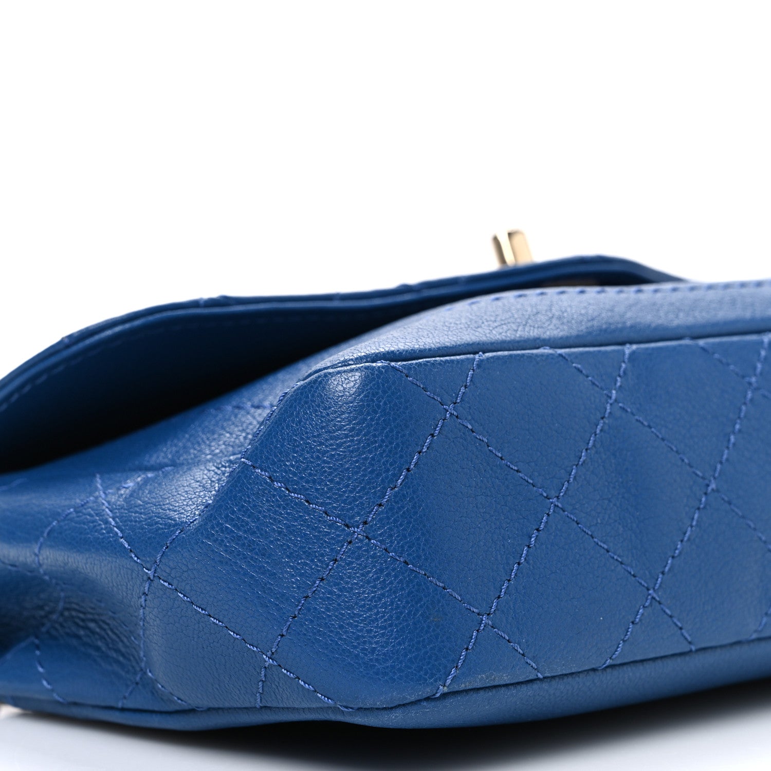 Chanel Goatskin Quilted Coco Curve Flap Messenger Flap Blue 9 of 10