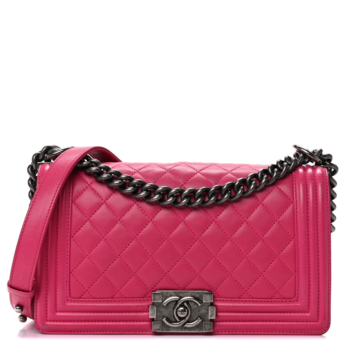 Chanel Lambskin Quilted Medium Boy Flap Pink 1 of 21