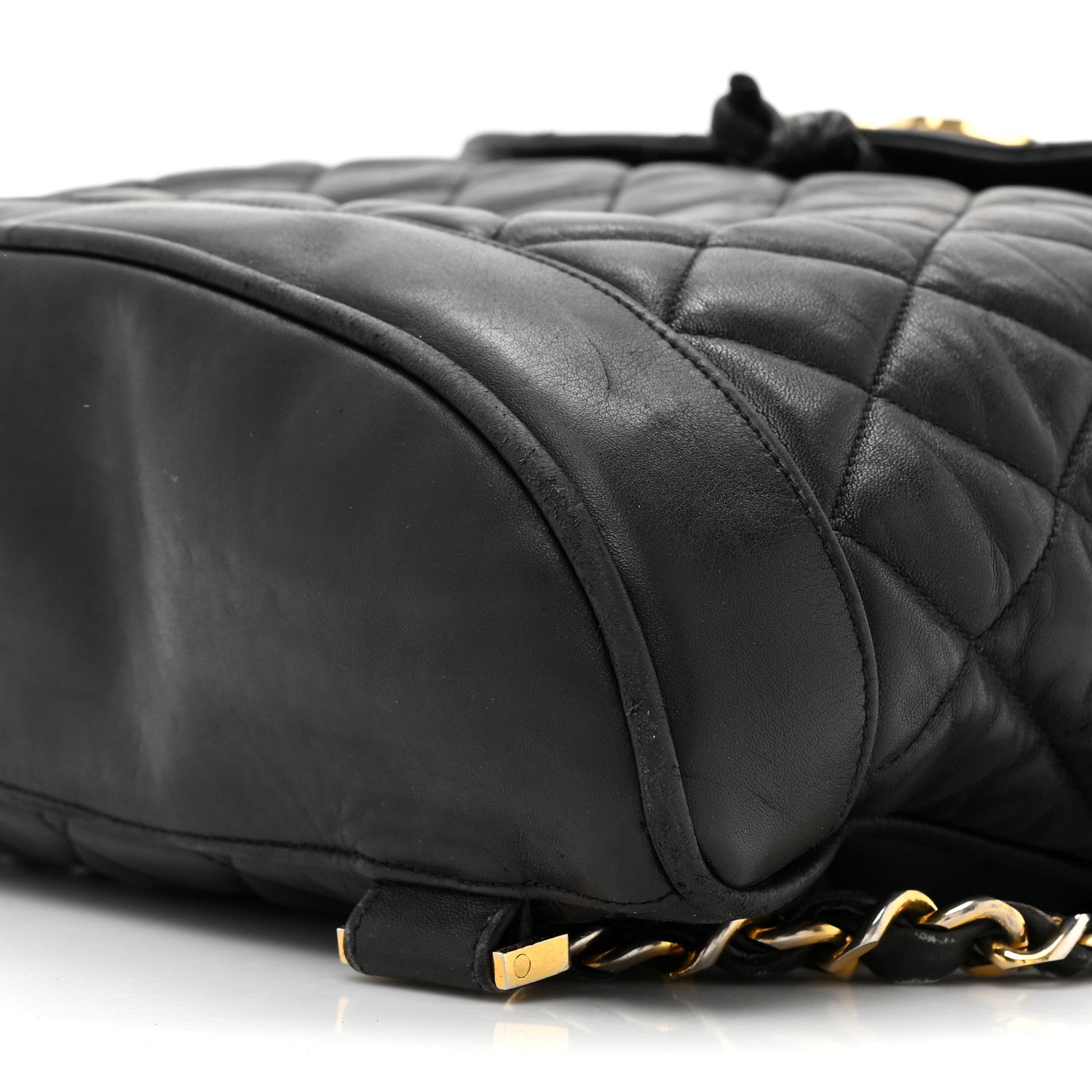 Chanel Lambskin Quilted Drawstring Backpack Black 9 of 16