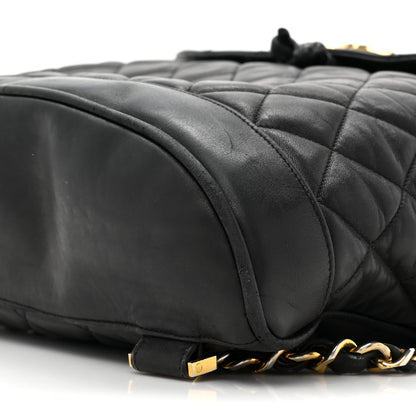 Chanel Lambskin Quilted Drawstring Backpack Black 9 of 16