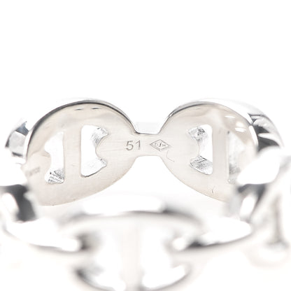 Hermes Sterling Silver PM Chaine d'Ancre Enchainee Band Ring 51 5.75 6 of 7