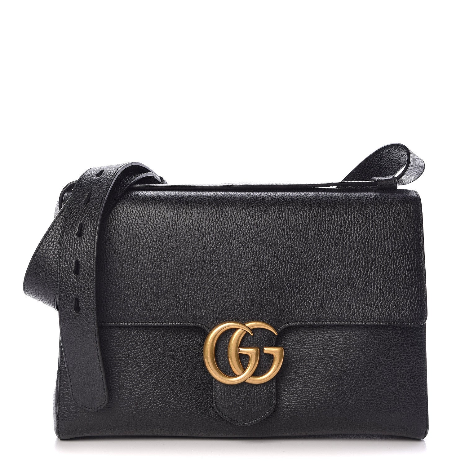 Gucci Calfskin GG Marmont Messenger Bag Black 1 of 10