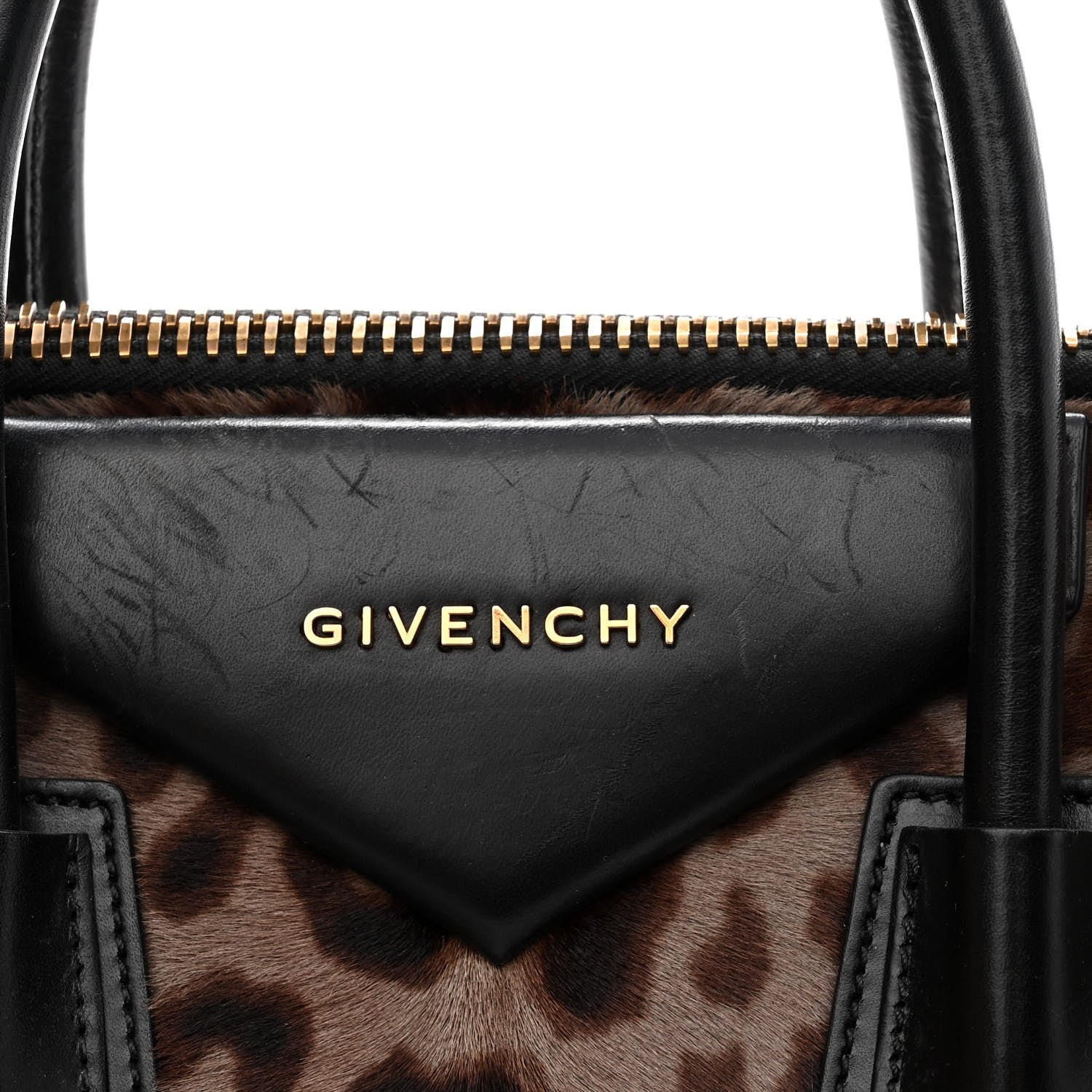 Givenchy Pony Hair Smooth Calfskin Leopard Print Antigona Black 13 of 13