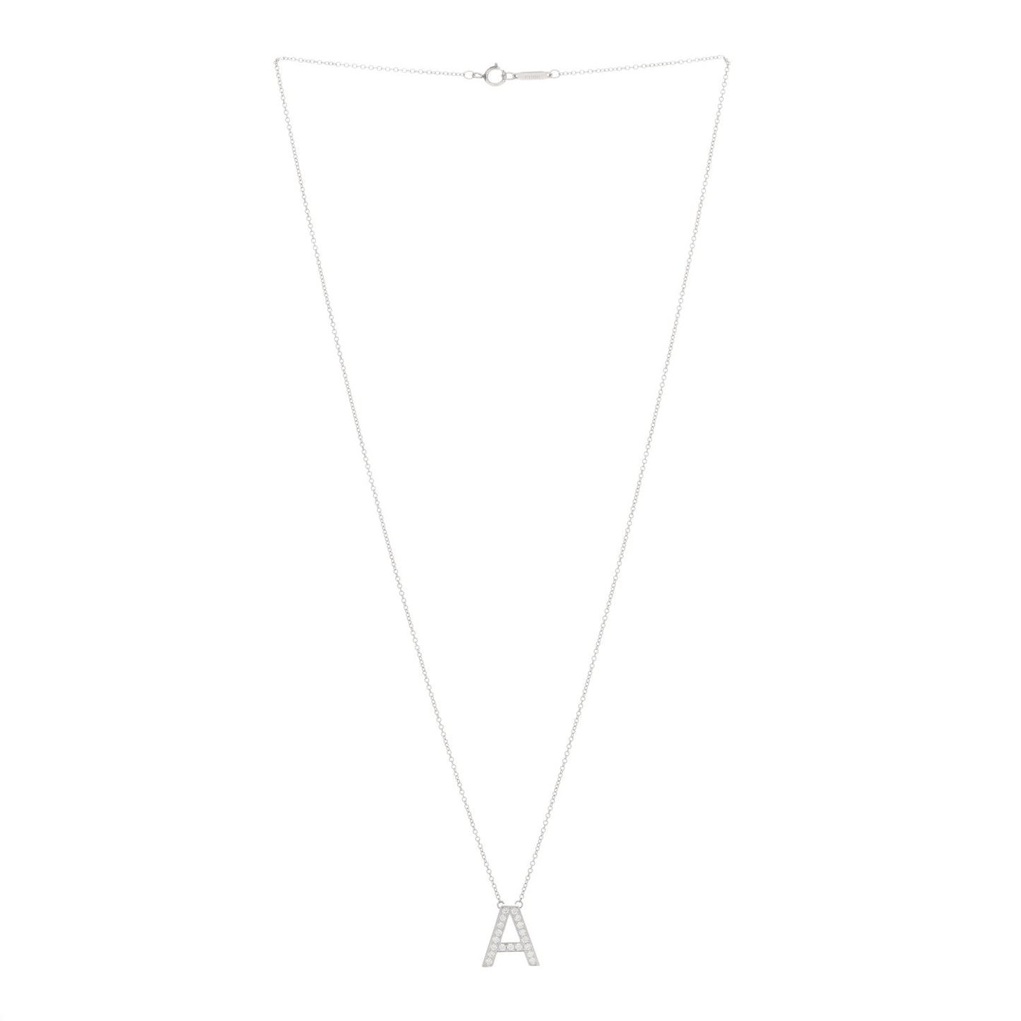 Platinum Diamond Letters A Pendant Necklace