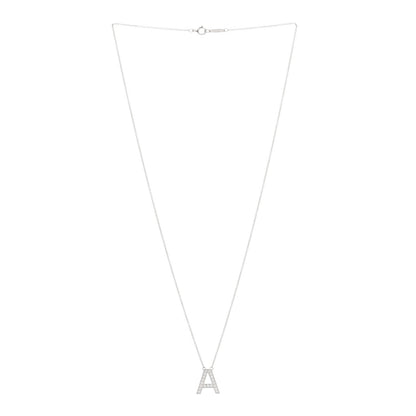 Tiffany Platinum Diamond Letters A Pendant Necklace 2 of 3