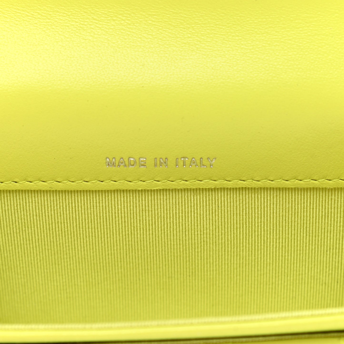 Lambskin Quilted Flap Card Holder Wallet Yellow