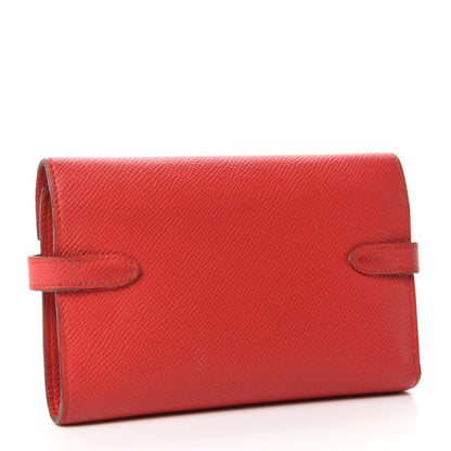 Hermes Epsom Medium Kelly Wallet Rouge Tomate 3 of 9