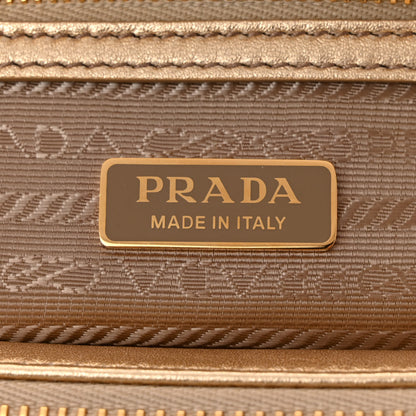 Prada Satin Crystal Mini Galleria Double Zip Tote Platino 6 of 10