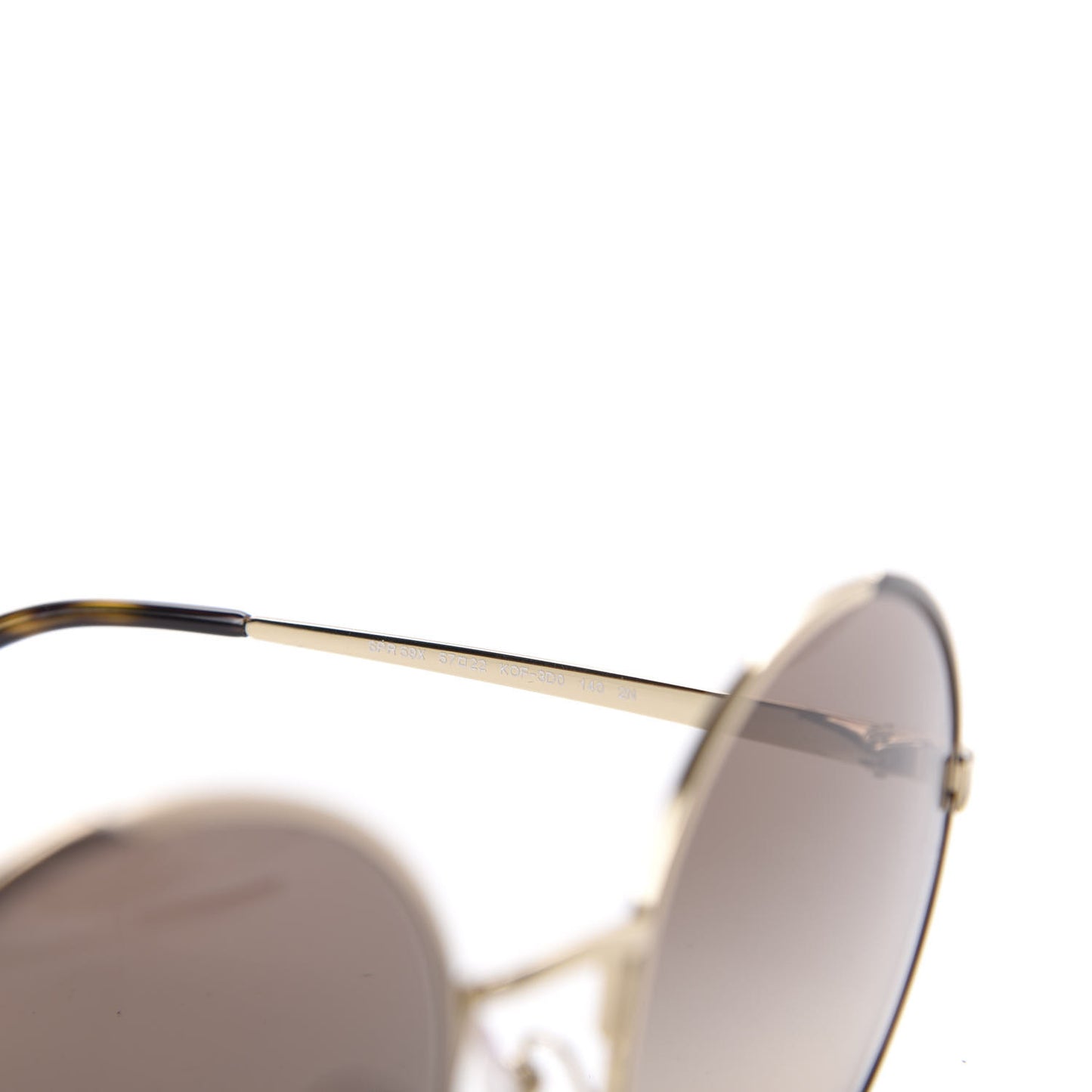 Metal Enamel Oversized Round Sunglasses SPR59X Tortoise Gold