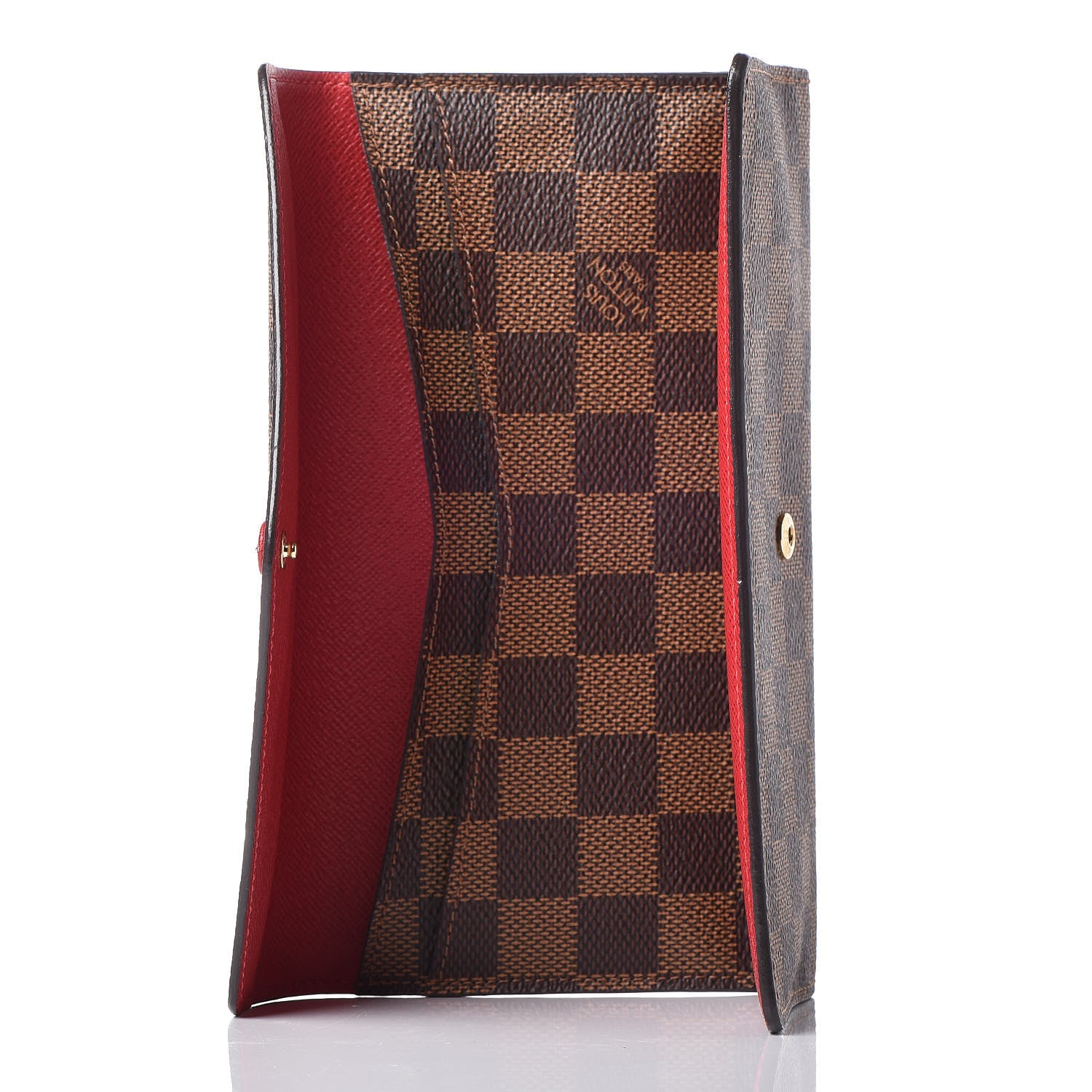 Louis Vuitton Damier Ebene Josephine Wallet Red 5 of 9