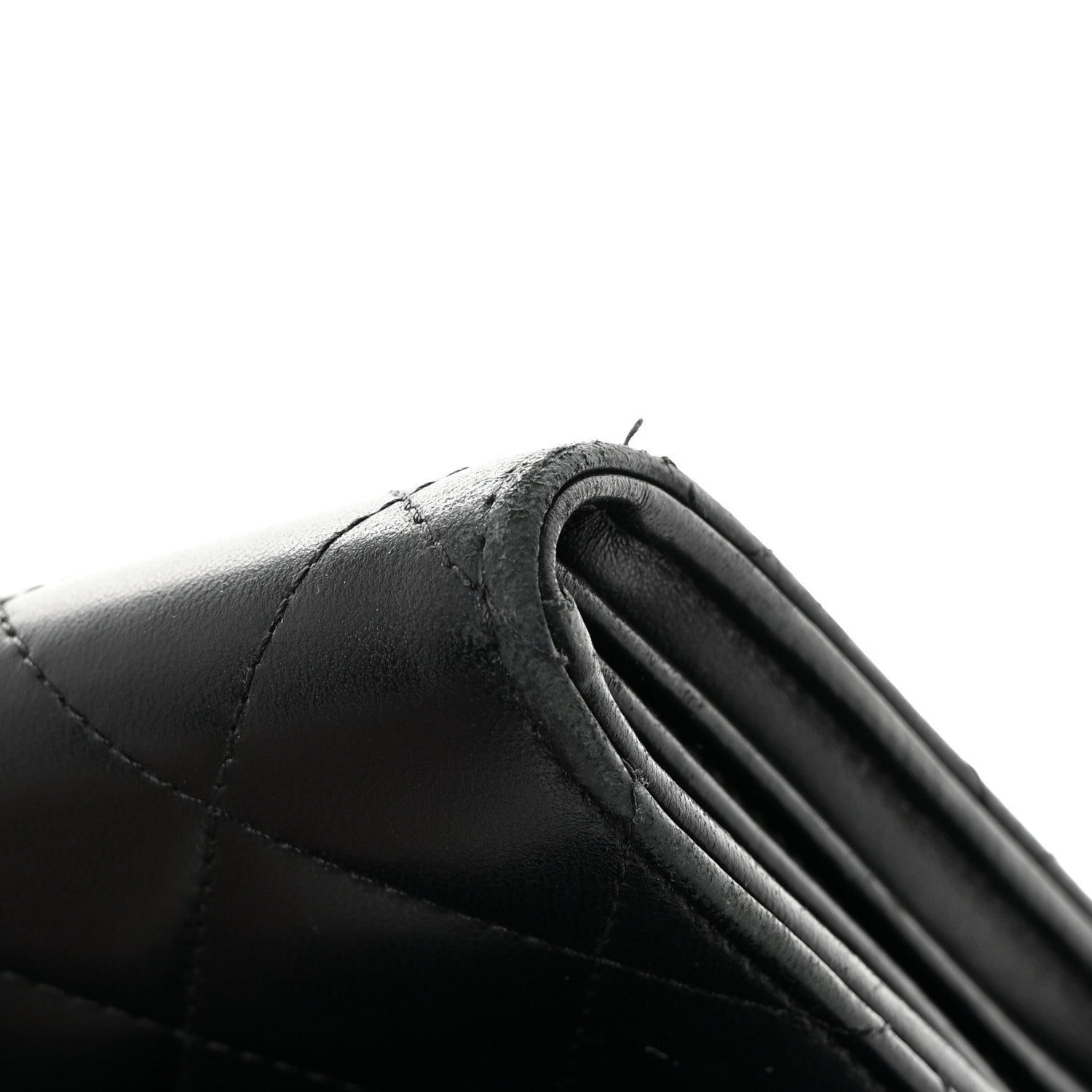 Chanel Lambskin Quilted Large Flap Gusset Wallet Black 15 of 19