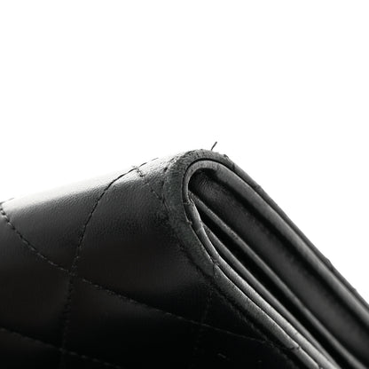 Chanel Lambskin Quilted Large Flap Gusset Wallet Black 15 of 19