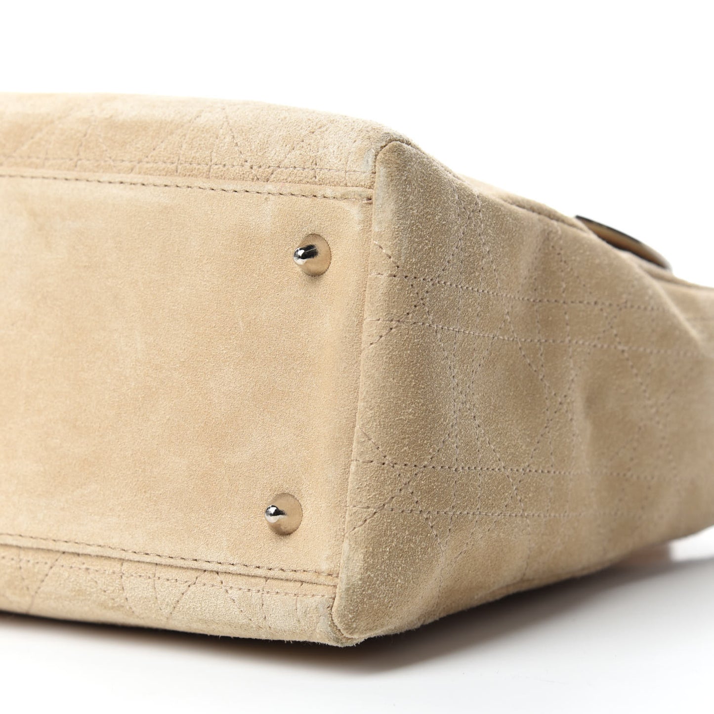 Suede Cannage Medium Lady Dior Beige