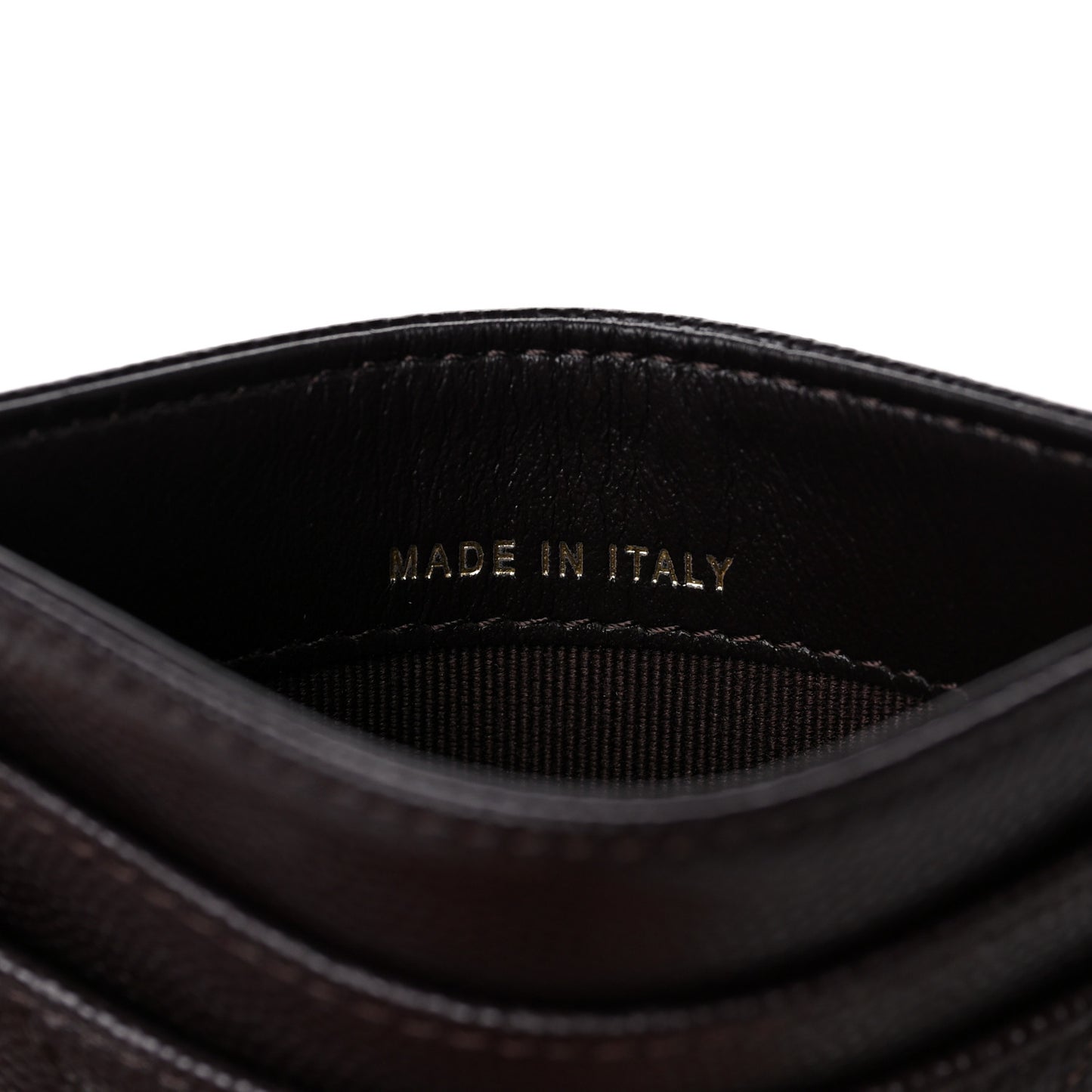 Caviar Quilted Card Holder Dark Brown