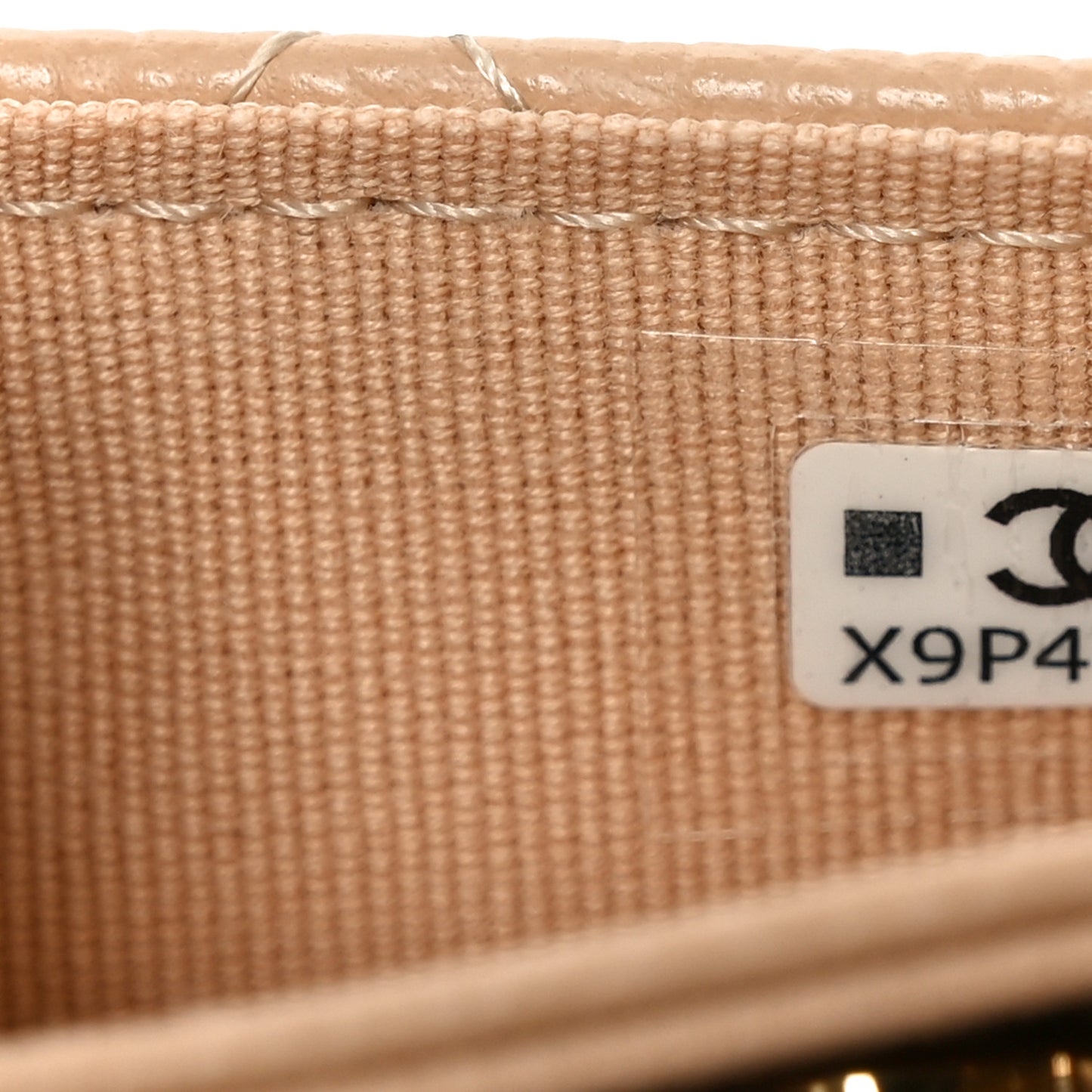 Caviar Quilted Flap Card Holder Wallet Beige