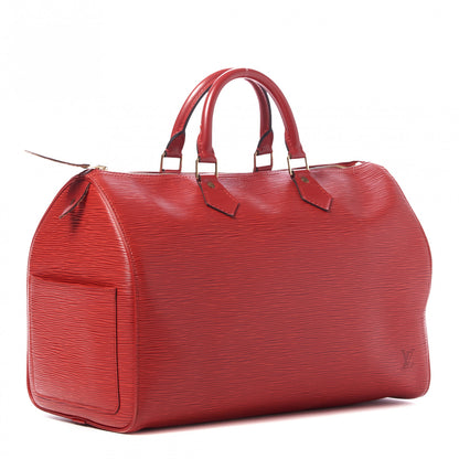 Louis Vuitton Epi Speedy 35 Castillan Red 2 of 13