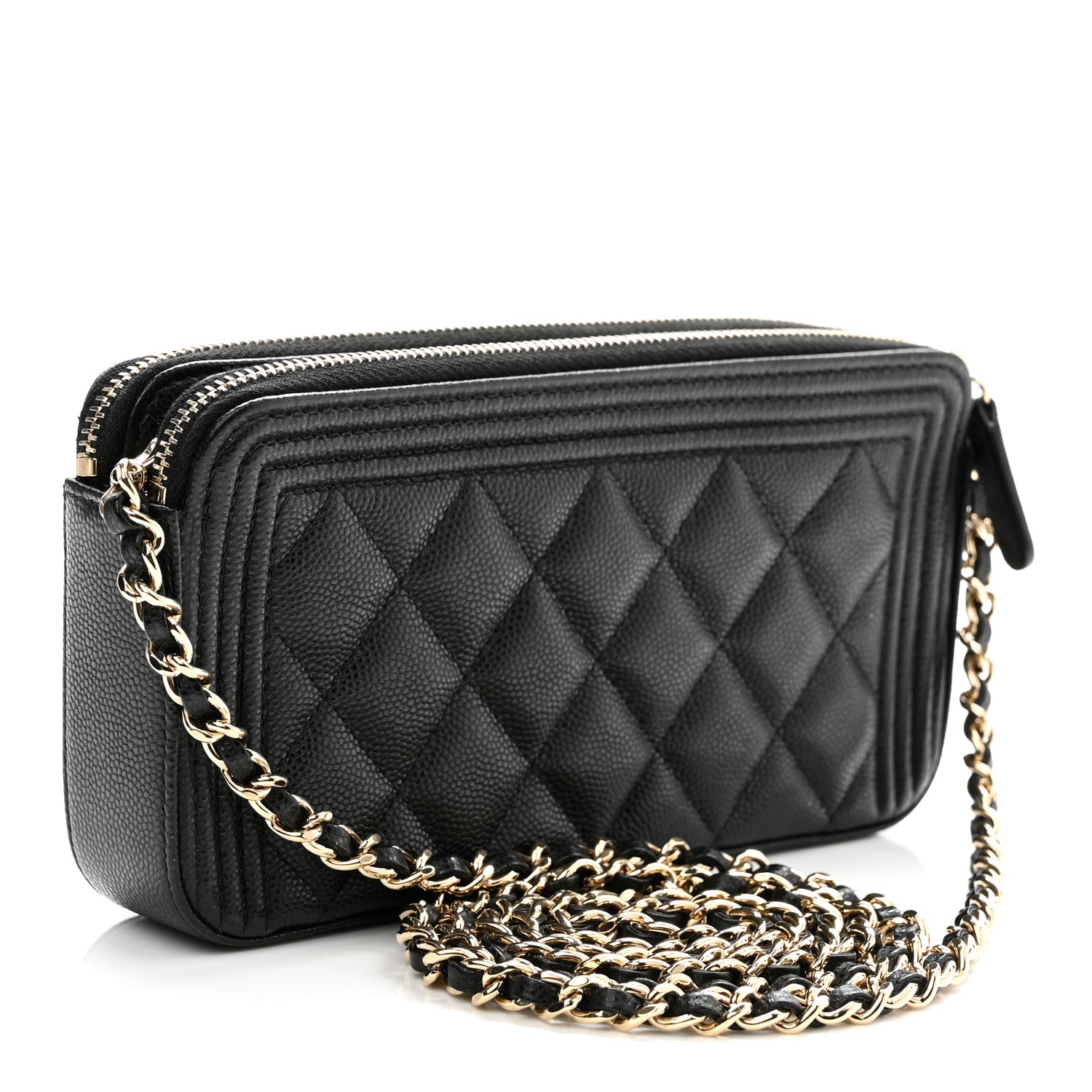 Chanel Caviar Quilted Small Boy Clutch With Chain Black 3 of 11