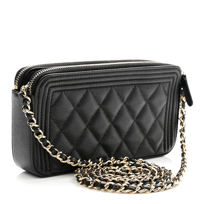 Chanel Caviar Quilted Small Boy Clutch With Chain Black 3 of 11