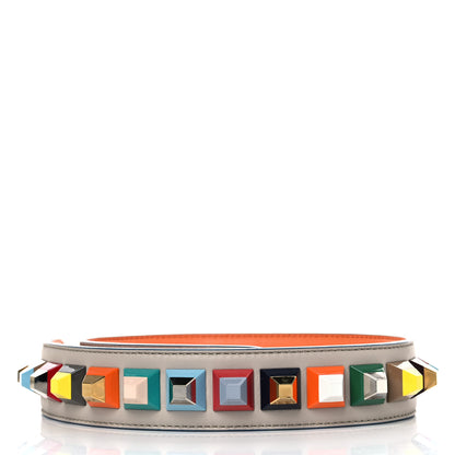Fendi Vitello Dolce Plexiglass Bi-Color Studded Strap You Grigio Polvere Arancio Multicolor 2 of 6