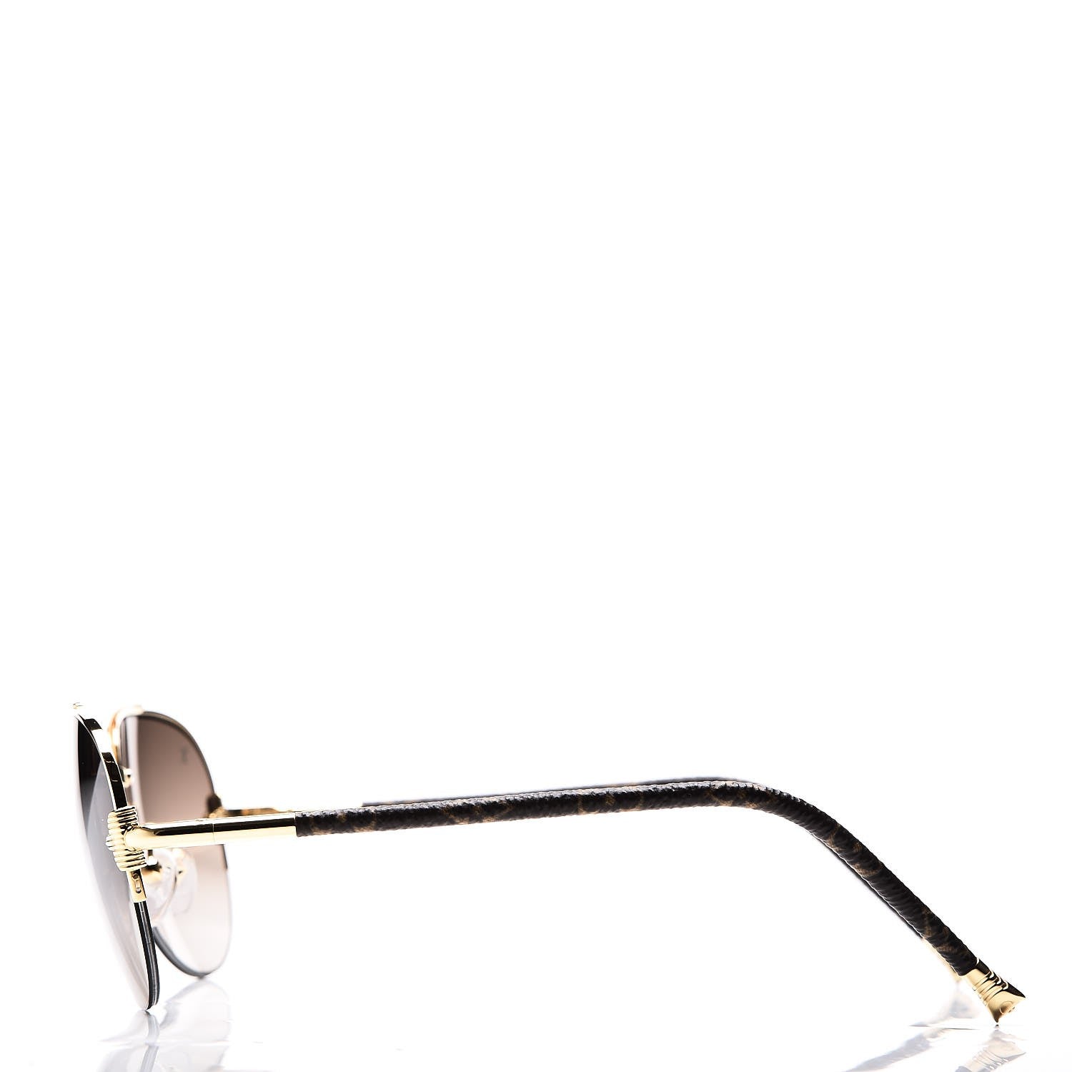 Louis Vuitton Monogram Petite Viola Pilote Aviator Sunglasses Z0571U Brown 3 of 7