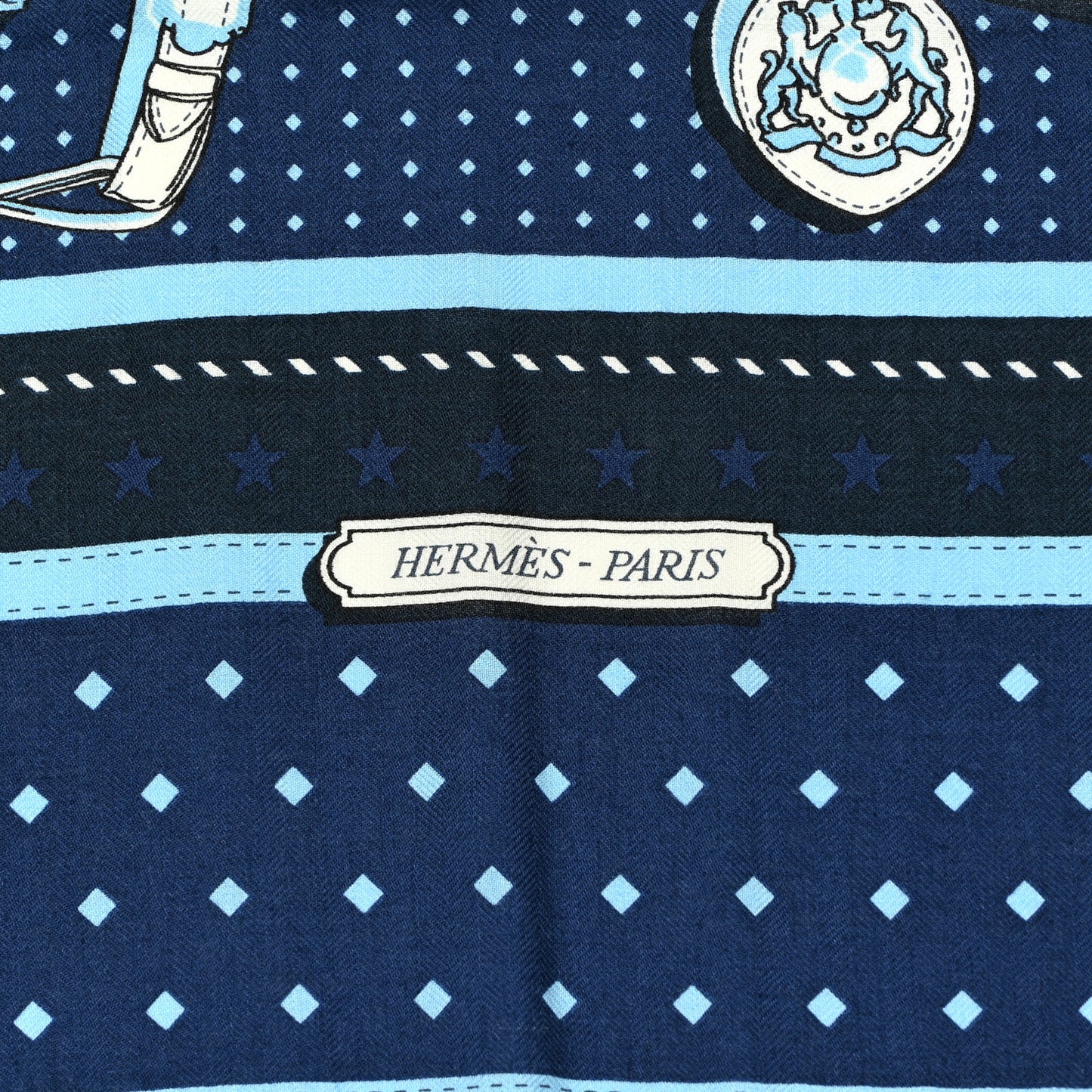Silk Harnais De Cour Bandana Shawl 140 Marine Bleu Ciel
