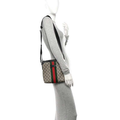 Gucci GG Supreme Monogram Web Messenger Bag Black 2 of 10