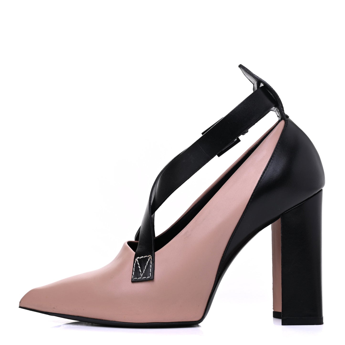 LOUIS VUITTON Calfskin Matchmake Cross Pumps 40 Beige Black