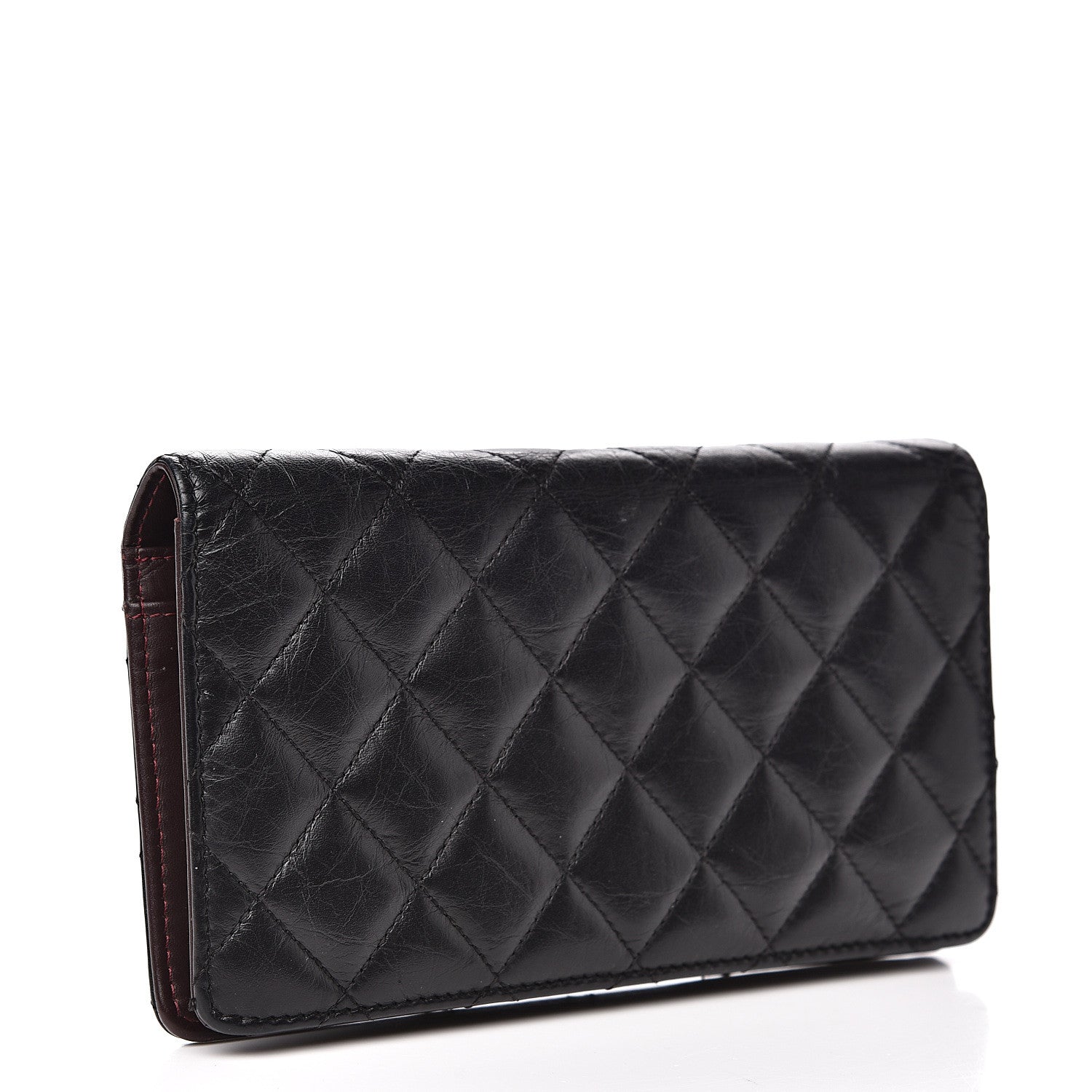 Chanel Aged Calfskin Quilted Reissue Yen Wallet Black 2 of 13
