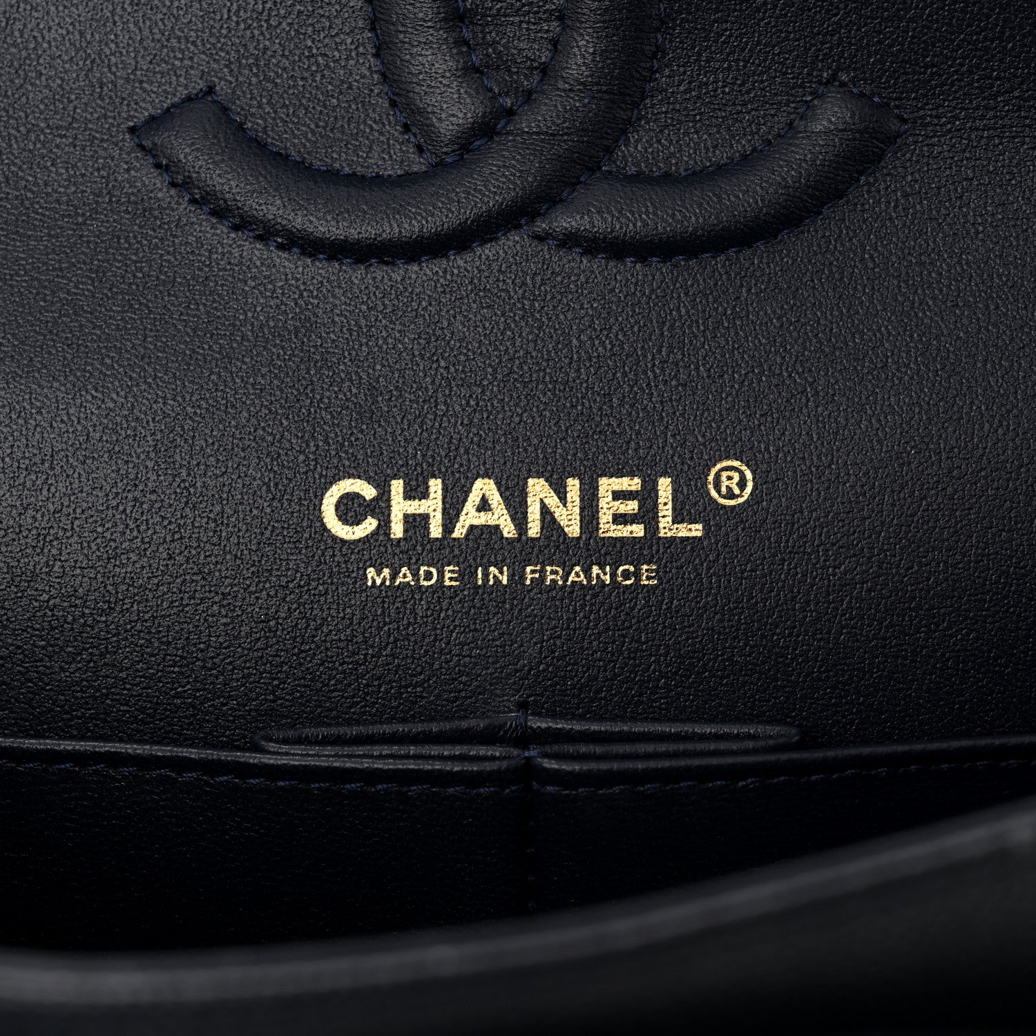 Chanel Caviar Quilted Medium Double Flap Dark Blue 6 of 10