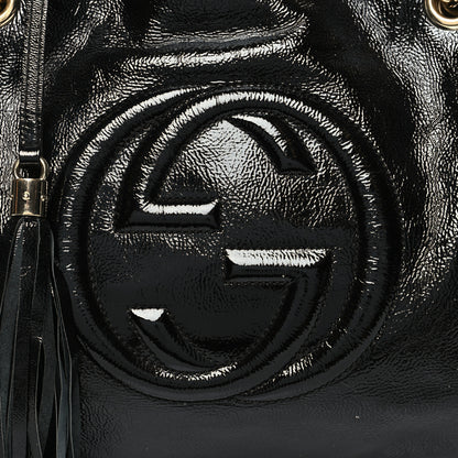 Gucci Patent Medium Soho Chain Shoulder Bag Black 8 of 13