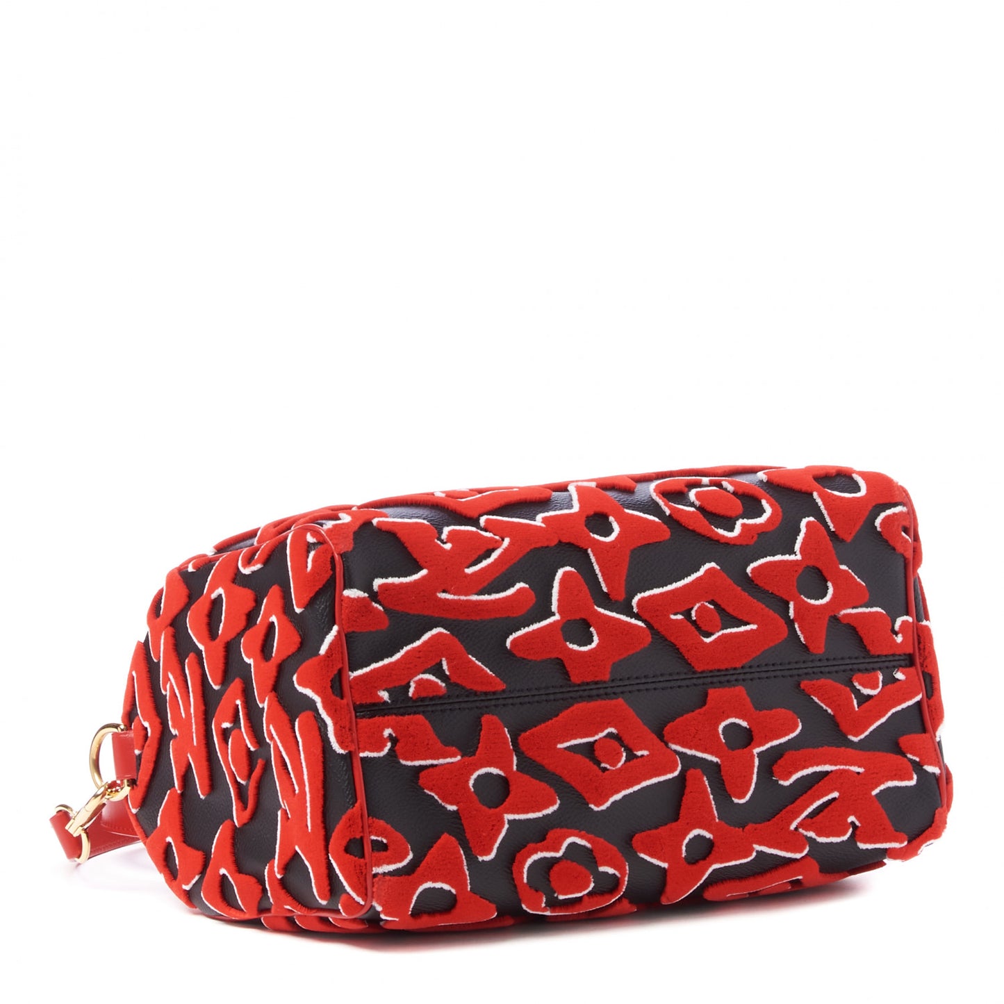 X UF Tufted Monogram Speedy Bandouliere 25 Black Red