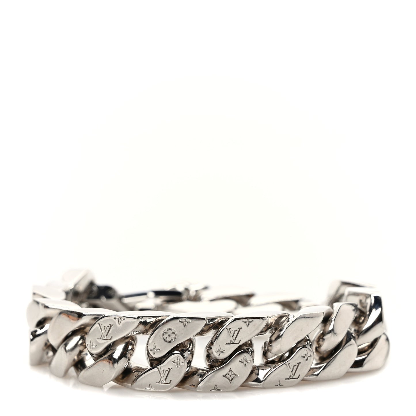 Monogram LV Chain Links Bracelet M Silver