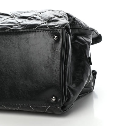Chanel Glazed Goatskin Double Contrast Stitch Large Tote Black 9 of 11