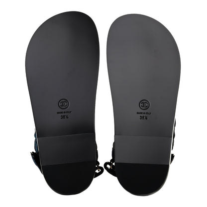 Chanel Denim Quilted Dad Sandals 38.5 Black Multicolor 4 of 4