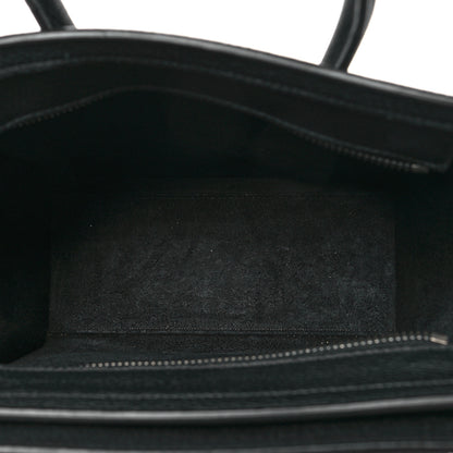 Celine Drummed Calfskin Nano Luggage Black 5 of 11