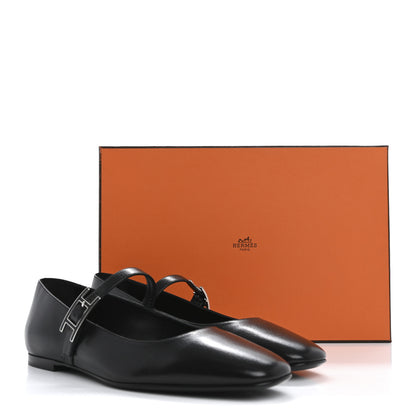 Hermes Goatskin Jane Ballet Flats 38 Black 11 of 11