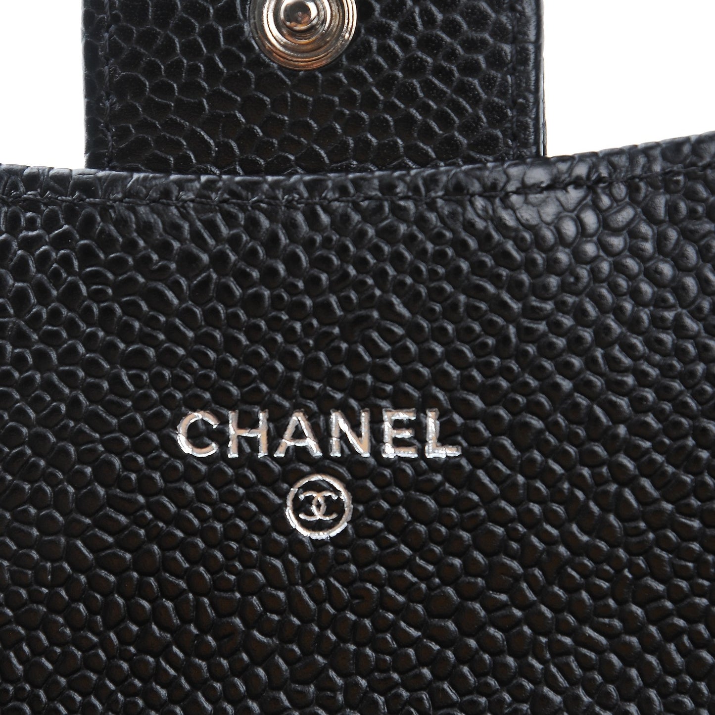 Caviar Quilted Large Gusset Flap Wallet Black