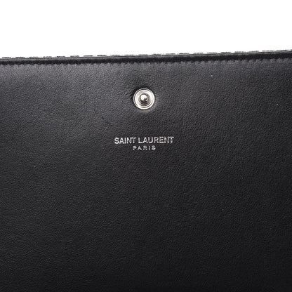 Saint Laurent Velvet Crystal Monogram Chain Wallet Black 6 of 12