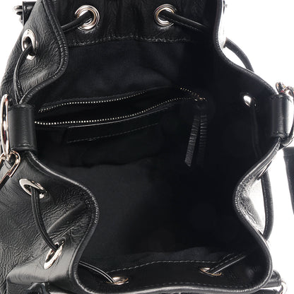 Balenciaga Matte Goatskin Rubber Covered Classic Hardware Mini Pompon Black 5 of 9