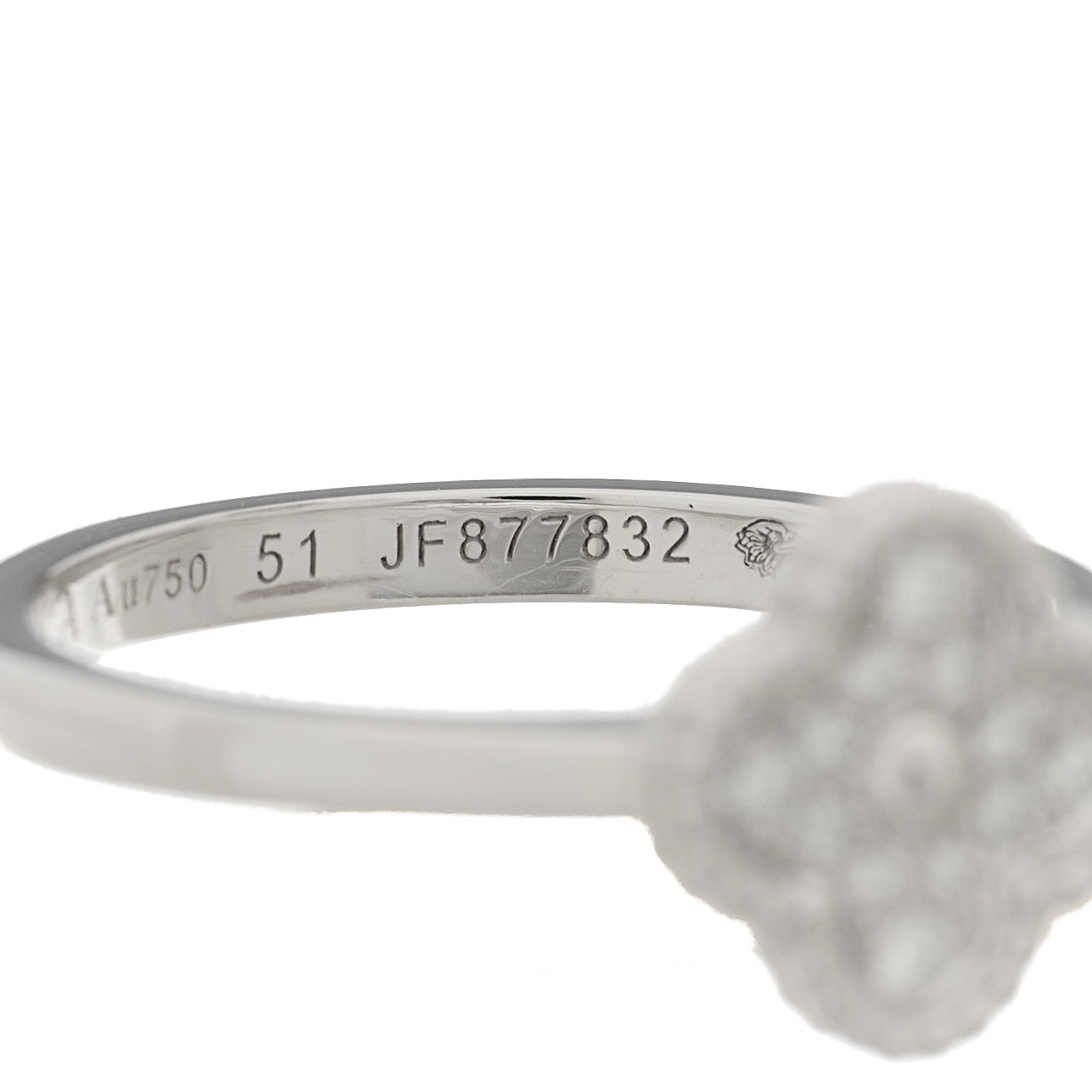 Van Cleef & Arpels 18K White Gold Diamond Sweet Alhambra Ring 51 5.75 5 of 7