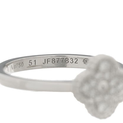 Van Cleef & Arpels 18K White Gold Diamond Sweet Alhambra Ring 51 5.75 5 of 7