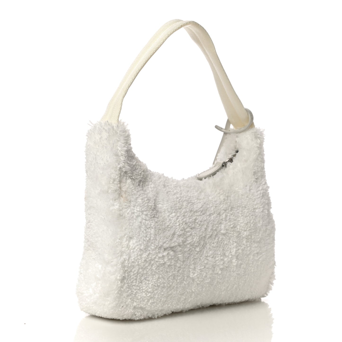 Terry Cloth Mini Re-Edition 2000 Bag White Black