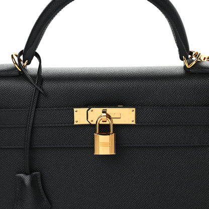 Hermes Epsom Kelly Sellier 32 Black 7 of 10