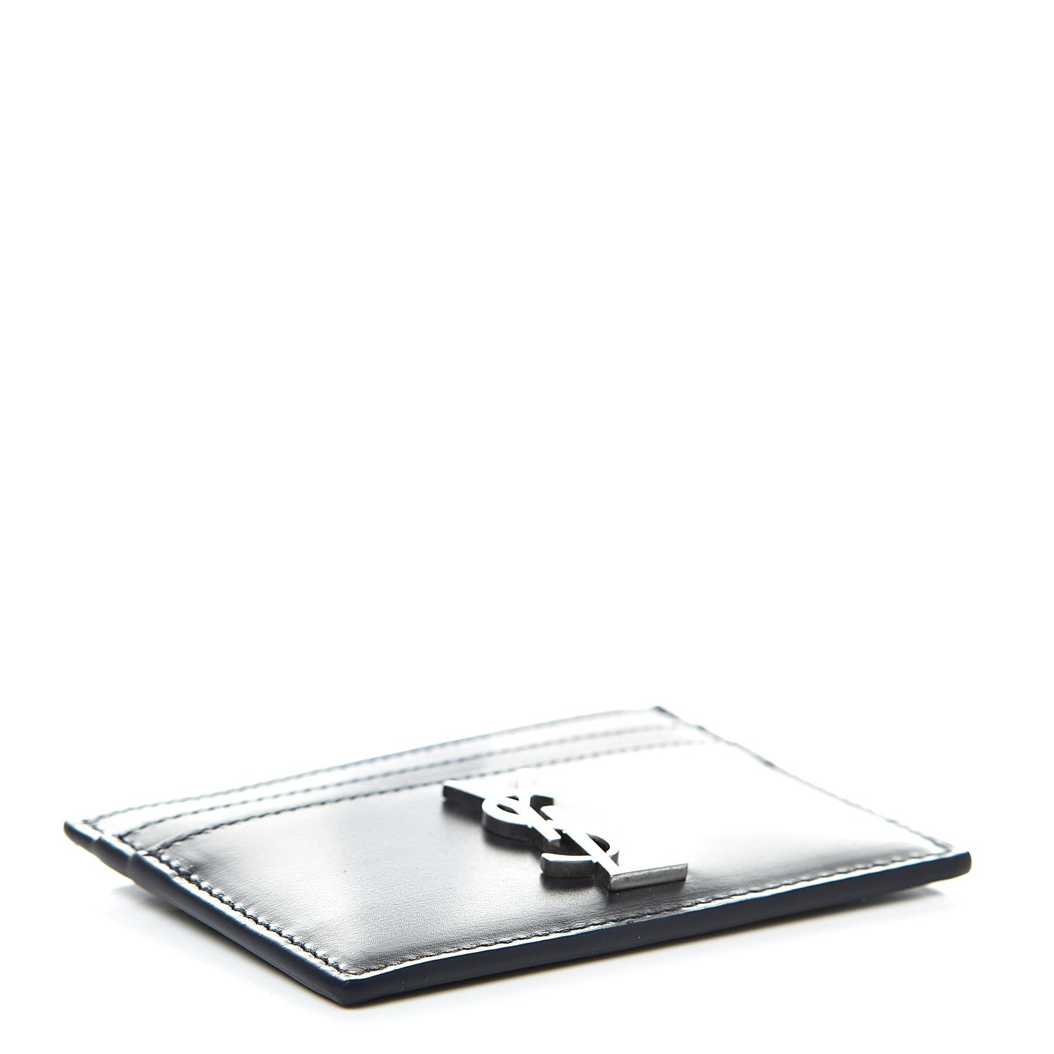 Saint Laurent Calfskin Monogram Credit Card Case Dark Notte 4 of 8