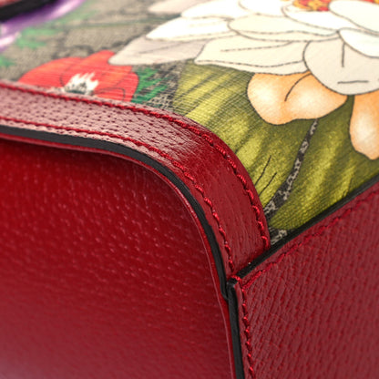 Gucci GG Supreme Monogram Flora Web Small Ophidia Tote Bag Red 11 of 12